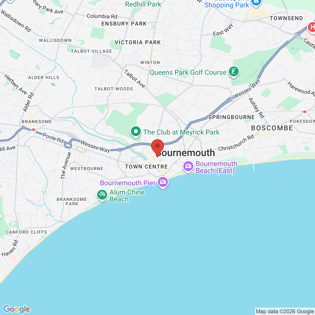 Map showing location of 44-50 Old Christchurch Road, Bournemouth, United Kingdom, BH1 1LN