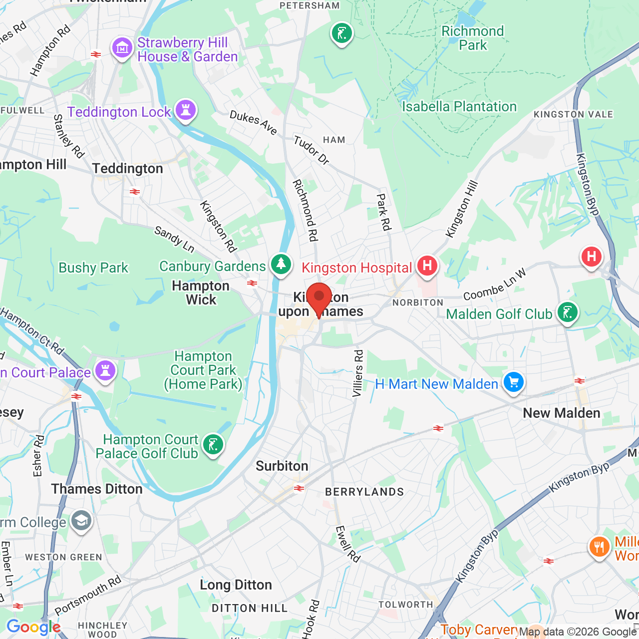 Map showing location of 78/80 Clarence St, Kingston, United Kingdom, KT1 1NN