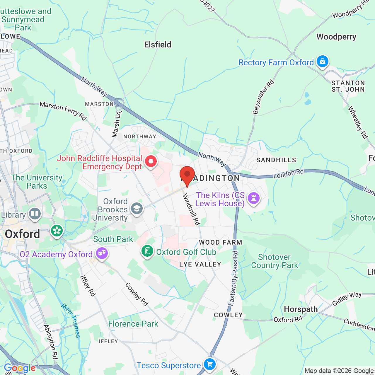 Map showing location of 138-140 London Road, Oxford, United Kingdom, OX3 9ED