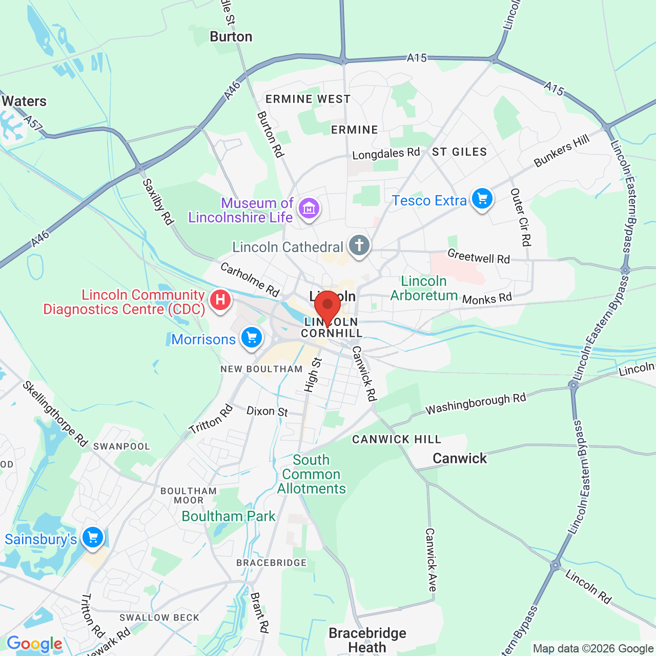 Map showing location of 189 High St, Lincoln, United Kingdom, LN5 7AL