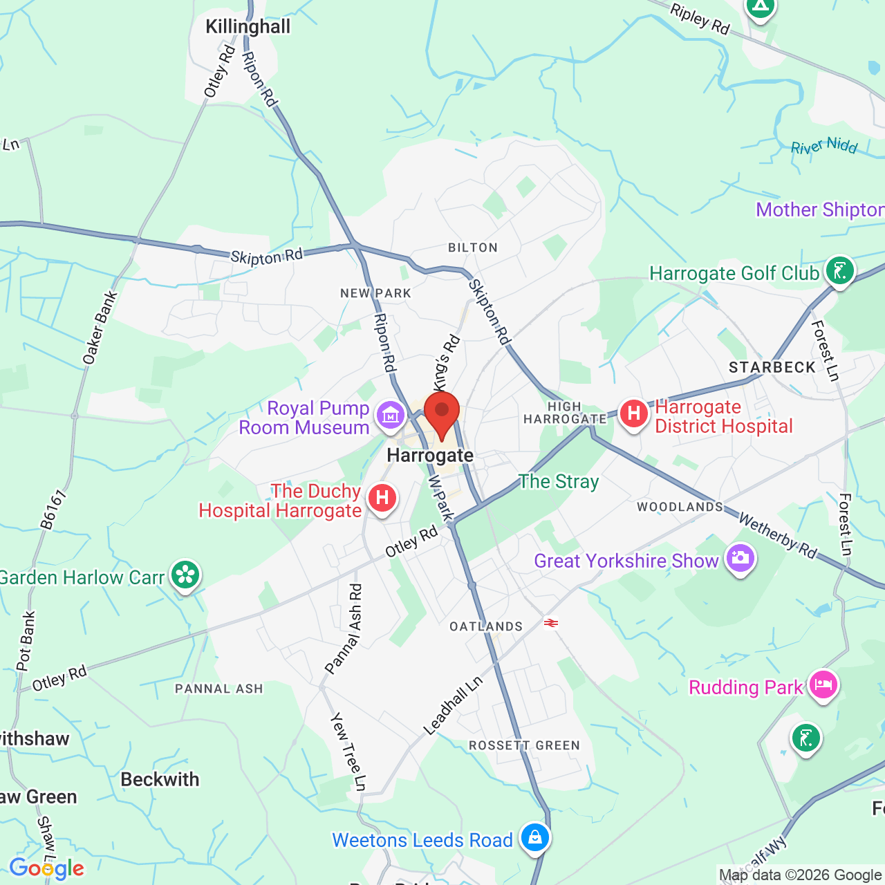 Map showing location of 35 Cambridge Street, Harrogate, United Kingdom, HG1 1RW