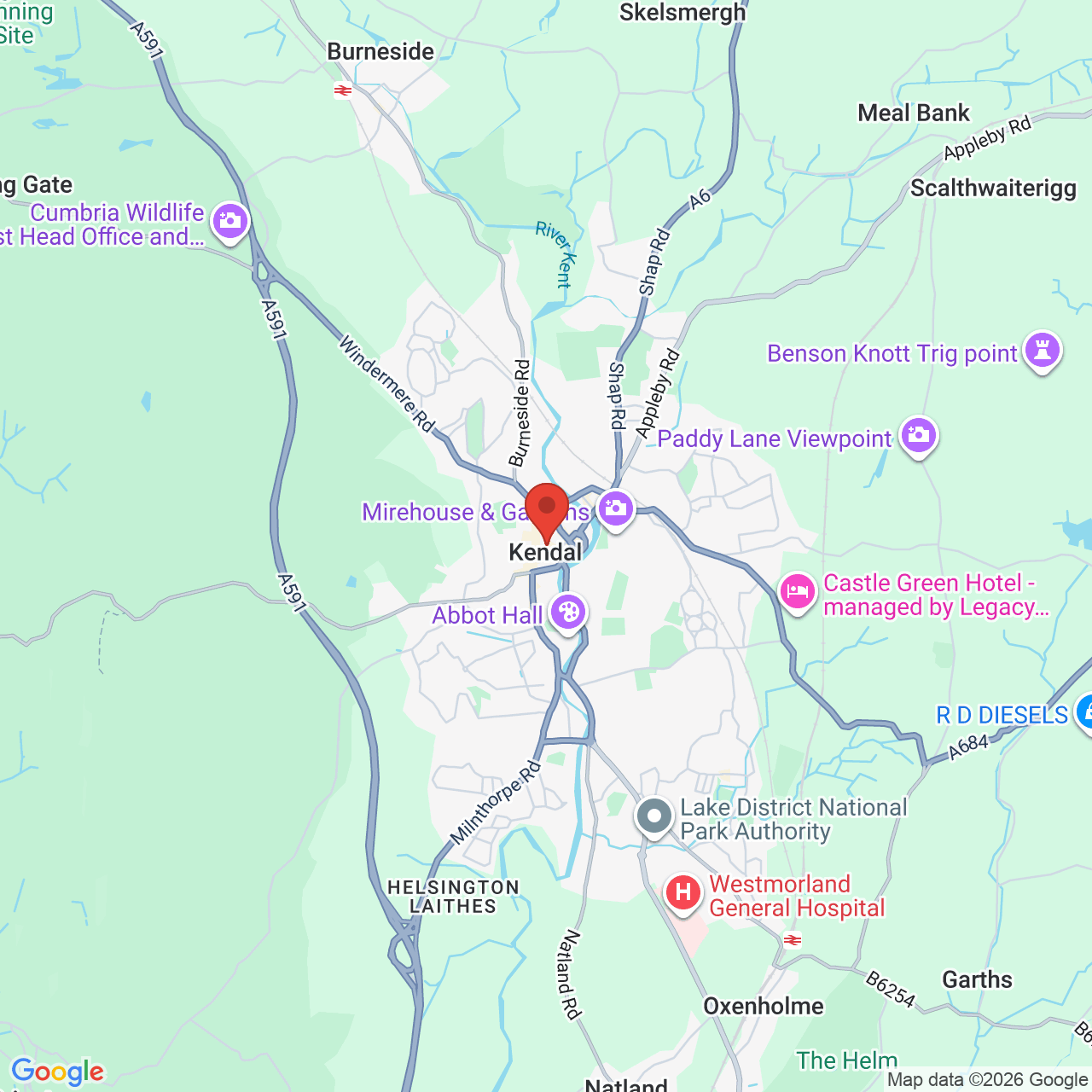 Map showing location of 15 Market Place, Kendal, United Kingdom, LA9 4TP