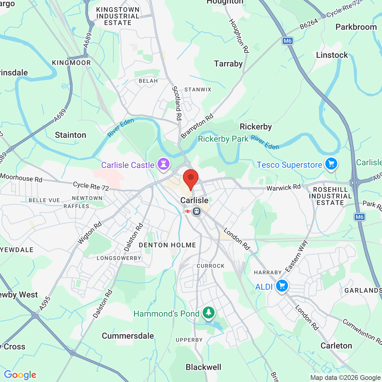 Map showing location of 27/31 Bank Street, Carlisle, United Kingdom, CA3 8HJ