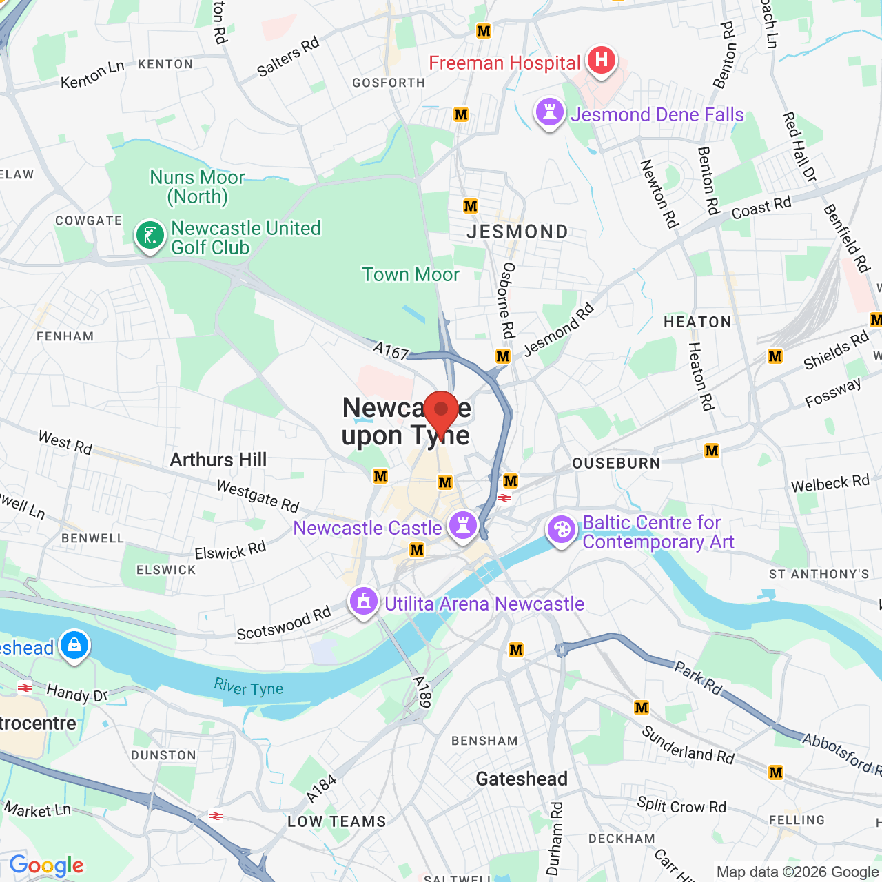 Map showing location of 123-125 Northumberland Street, Newcastle Upon Tyne, United Kingdom, NE1 7AG