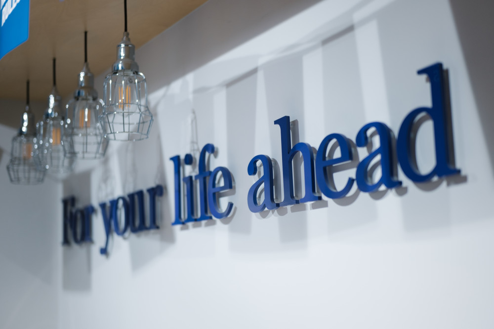 'For your life ahead' signage in Skipton branch.